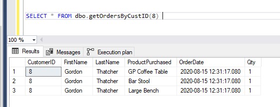 how to call user defined function in sql