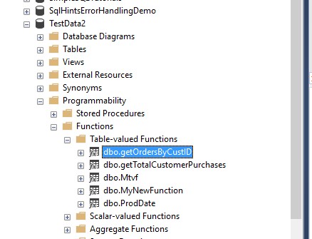 Multi Statement Table Valued Functions in object explorer