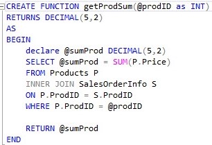 creating scalar user defined function 1