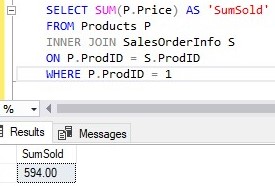 sum sold query
