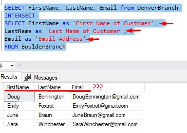 aliases in second query