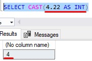 cast decimal as integer 