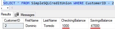 simplesqlcreditunion transaction rollback