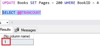 sql server implicit transactions checking trancount with implicit on