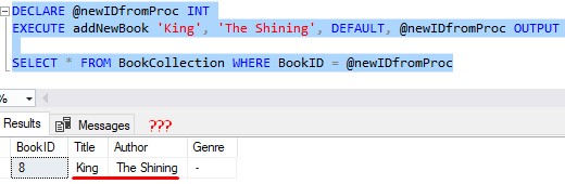 stored procedure with parameters mixed up