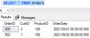 sql server foreign key orders table
