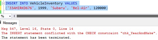 check constraint 1999 subaru