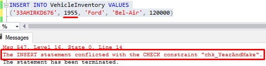 check constraint caryear violation