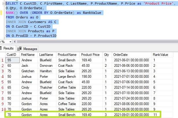 sql server ranking window functions 10 less rows 2