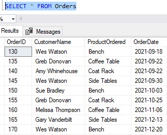 sql server REPLACE Orders table