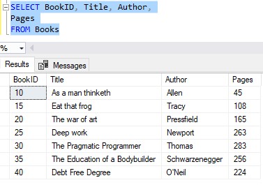 sql server convert Books column