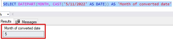sql server convert month of converted date using CAST
