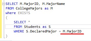 sql server exists referenced column