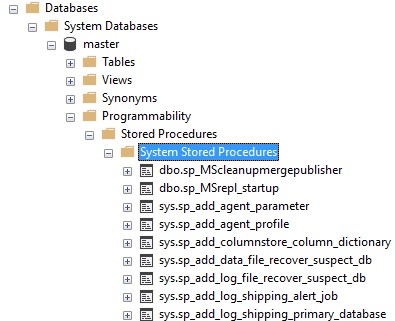 sql server stored procedure system stored procedures