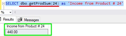 scalar valued function calling new function