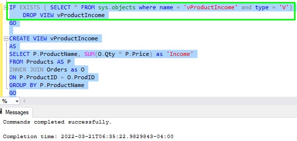 sql if exists drop view 2