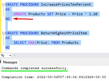 sql server GO added another GO