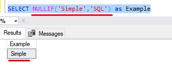 SQL Server NULLIF string literals