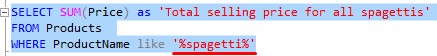 sql server aggregate functions spagetti product 3