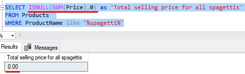 sql server aggregate queries using ISNULL 2