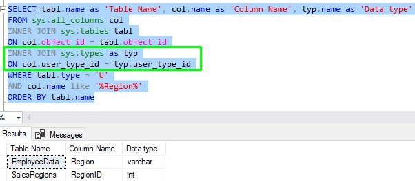 sql server find column name inner join type