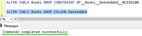 sql server drop constraint can now drop the column