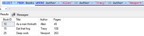 SQL Server IN clause using OR operators