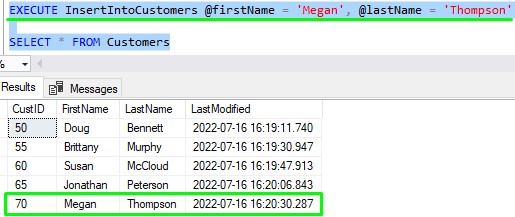 SQL Server best practices calling Customer SP