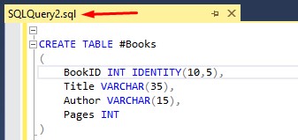 SQL Server temp table created in connection SQLQuery2