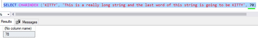 SQL Server string function using third parameter in CHARINDEX