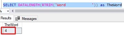 SQL Server string functions RTRIM proof