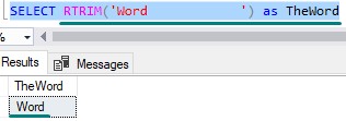 SQL Server string functions RTRIM