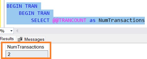 SQL Server nested transactions @@trancount