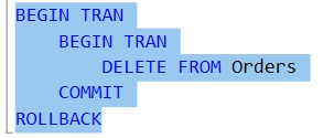 SQL Server nested transactions nested