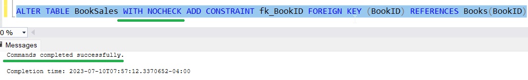 foreign key constraint error alter table statement WITH NOCHECK