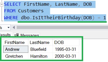 SQL Server calculate age function